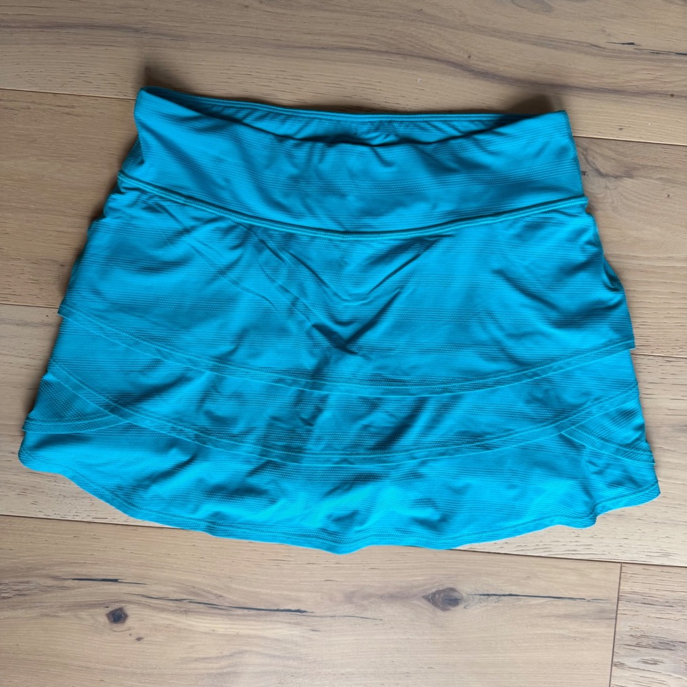 Athleta Girl - Swing Skort Turquoise Tiered Active Skirt Kids Size XL 14